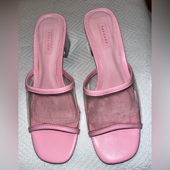 EUC, TopShop Pink & Clear Sandals, Size 38 - Picture 3 of 15